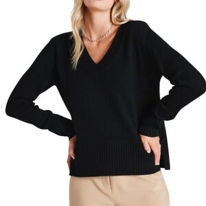 Kit and Ace Merino Sweater Minimalist Chunky Womens Effortless Staple Wool Black